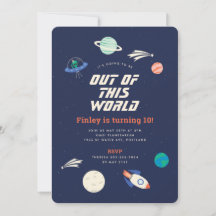 Cosmic Celebration Birthday Party 5x7 Invitation