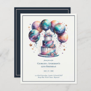 Cosmic Celestial Galaxy Starry Night Navy BIRTHDAY