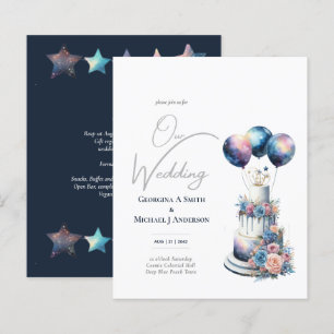 Cosmic Celestial Galaxy Starry Night Navy Blue