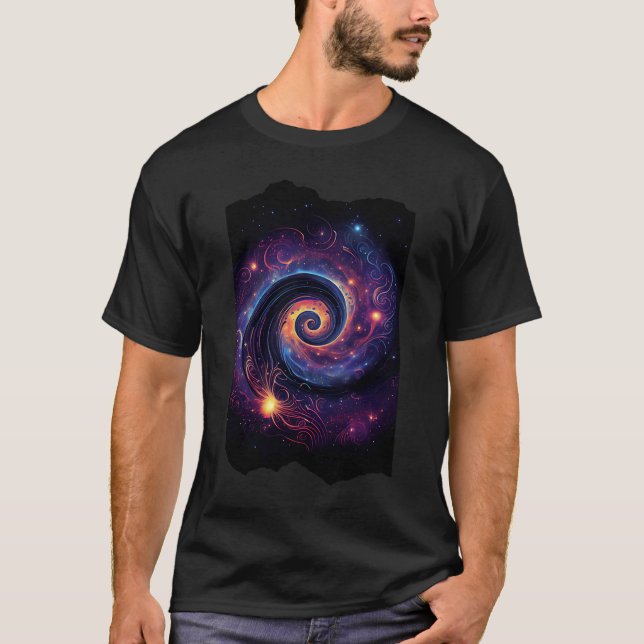 Cosmic Celestial Galaxy Swirl Artwork  1 T-Shirt (Front)