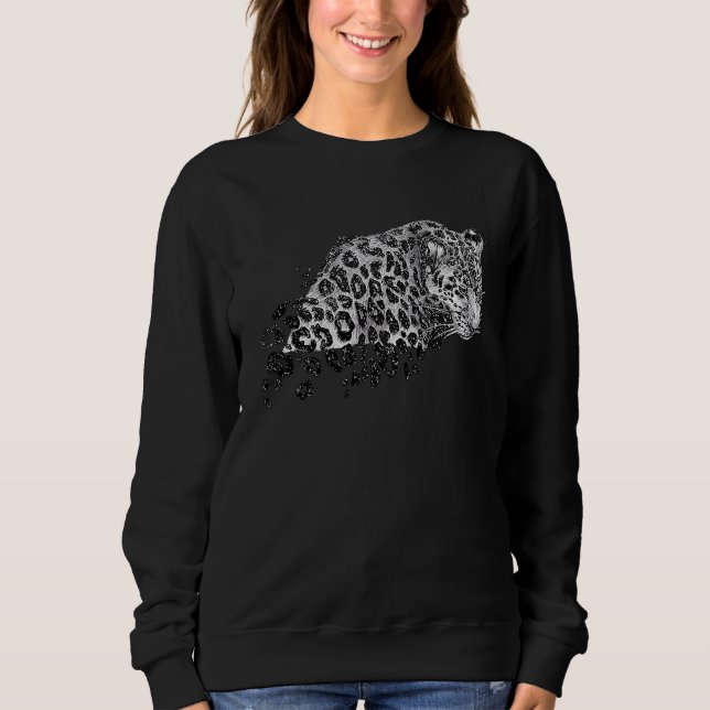 Cosmic Cheetah Leopard Tiger  Cute Leopard Cheetah Sweatshirt (Front)