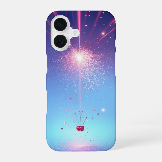 Cosmic Cherry Phone Case - Celestial Light Burst (Back)