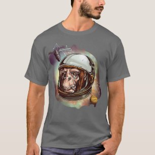 Cosmic Chimpanzee Astronaut Space Nebula Retro Vin T-Shirt