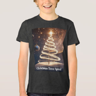 Cosmic Christmas Tree Spiral of Stars Tri-Blend Shirt