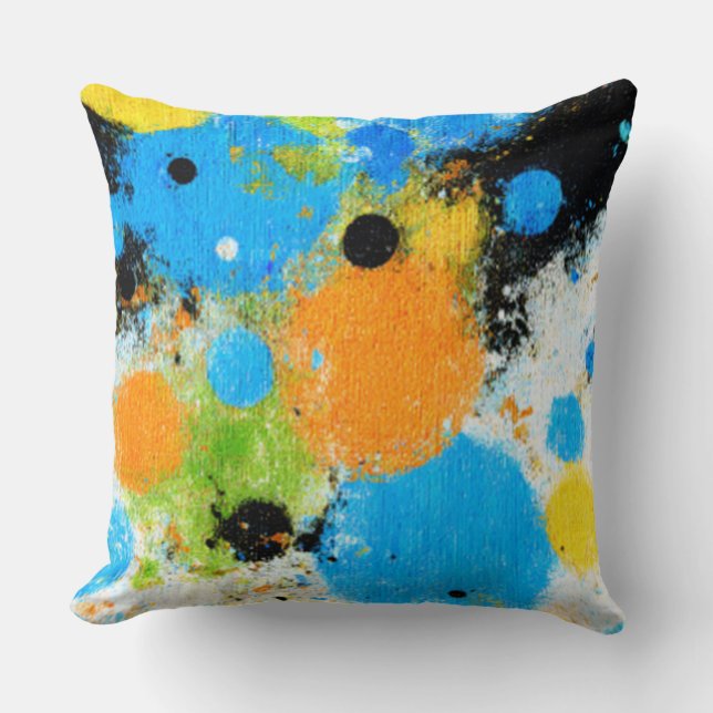 Cosmic Chromatic Splatter: Abstract Orbit Cushion (Front)