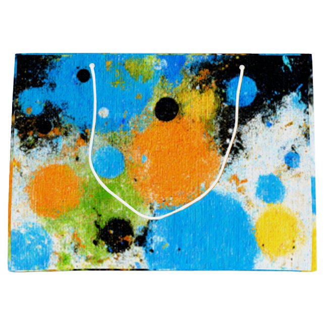 Cosmic Chromatic Splatter: Abstract Orbit Large Gift Bag (Front)