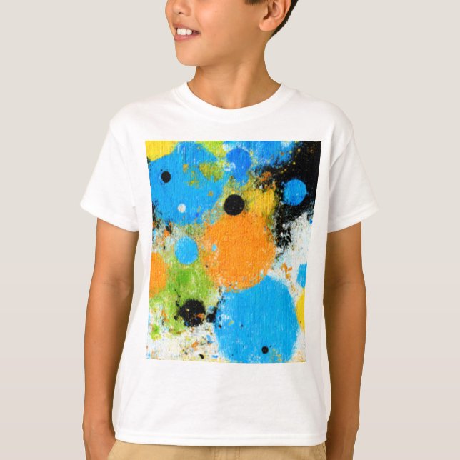 Cosmic Chromatic Splatter: Abstract Orbit T-Shirt (Front)