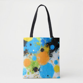 Cosmic Chromatic Splatter: Abstract Orbit Tote Bag