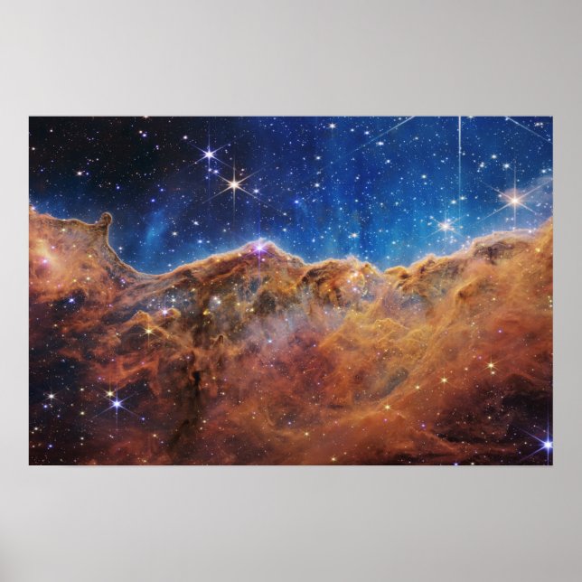 Cosmic Cliffs Carina Nebula James Webb Telescope Poster (Front)
