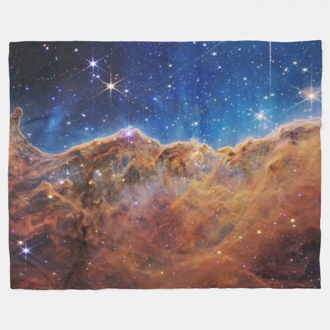 Cosmic Cliffs Carina Nebula Space Webb Telescope  Fleece Blanket (Front (Horizontal))