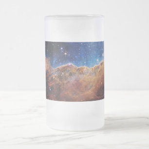 Cosmic Cliffs Carina Nebula Space Webb Telescope  Frosted Glass Beer Mug