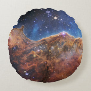 Cosmic Cliffs Carina Nebula Space Webb Telescope  Round Cushion