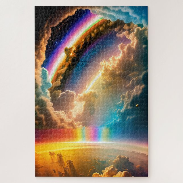 Cosmic Cloud of Dimensions to Rainbow Space Window Jigsaw Puzzle (Vertical)