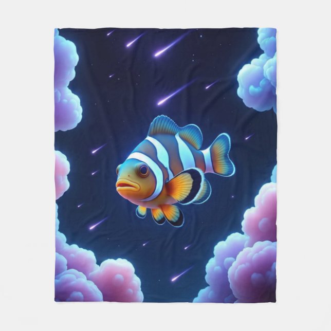 Cosmic Clownfish  Fleece Blanket (Front)