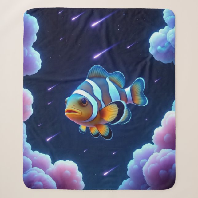 Cosmic Clownfish  Sherpa Blanket (Front)