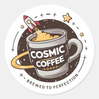 Cosmic Coffee Classic Round Sticker