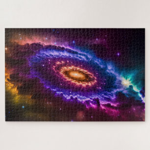 Cosmic Colourful Galaxy and Stars in Outer Space Jigsaw Puzzle
