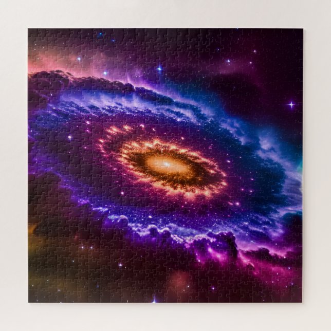 Cosmic Colourful Galaxy and Stars in Universe Jigsaw Puzzle (Horizontal)