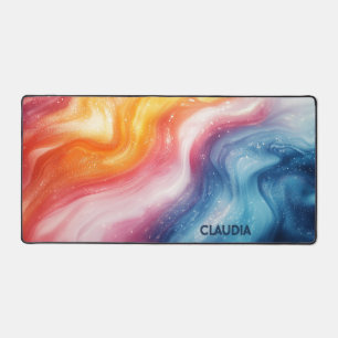 Cosmic Colours Abstract Desk Mat