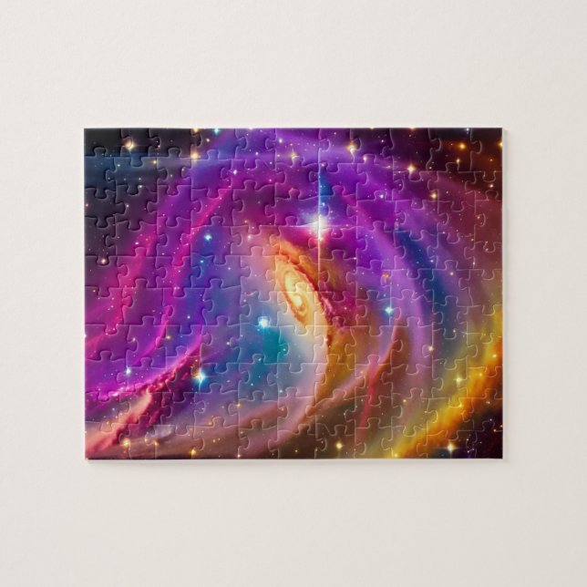 Cosmic Colours Galactic Purple Dance Universe Part Jigsaw Puzzle (Horizontal)