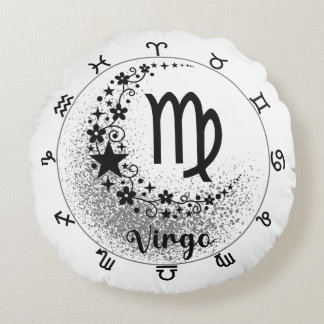 Cosmic Comfort Cushion: Embrace Your Inner Virgo Round Cushion