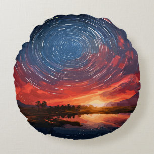 Cosmic Constellation Round Cushion