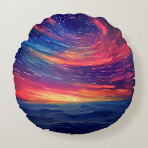 Cosmic Constellation Round Cushion