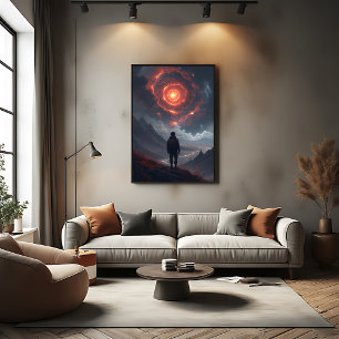 Cosmic Contemplation Fire Vortex Canvas Print