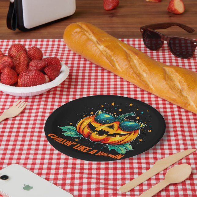 Cosmic Cool Jack-O-Space Paper Plate (Picnic)