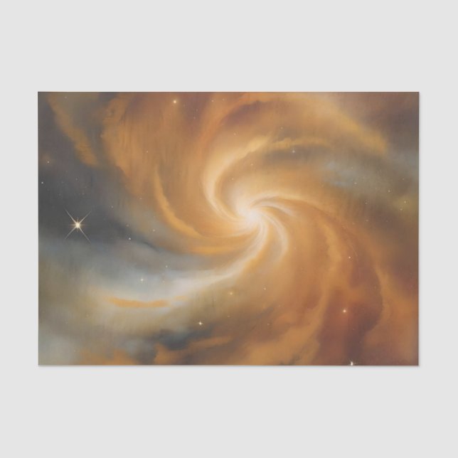 Cosmic Copper Nebula Swirl Tissue Paper (Front)