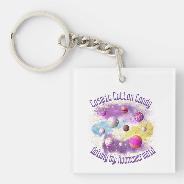 Cosmic Cotton Candy Galaxy Key Ring (Front)