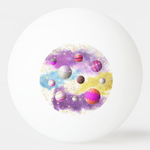 Cosmic Cotton Candy Galaxy Ping Pong Ball