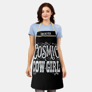 Cosmic Cowgirl Chef Apron Funny Western Kitchen