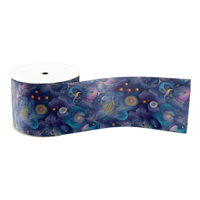 Cosmic Creation Purple Surreal Grosgrain Ribbon (Spool)