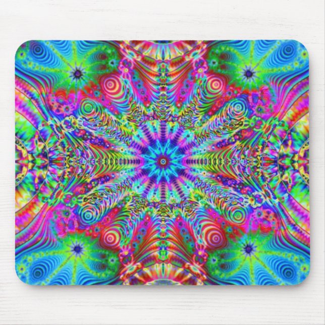 Cosmic Creatrip - Psychedelic trippy design Mouse Mat (Front)