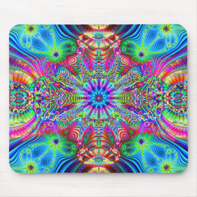 Cosmic Creatrip - Psychedelic trippy design Mouse Mat (Front)