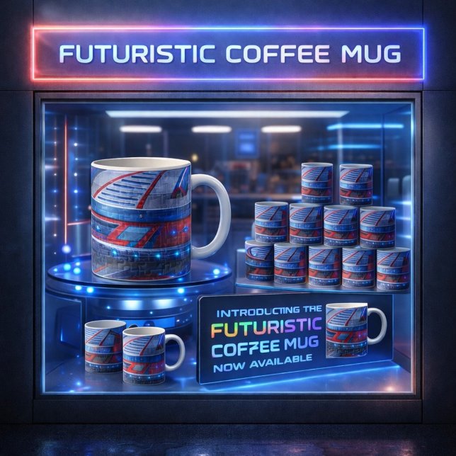 Cosmic Cruiser Puzzle Mug ("Futuristic Coffee Mug")