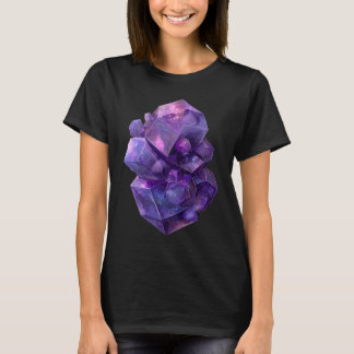 Cosmic crystal cluster in nebula pink T-Shirt