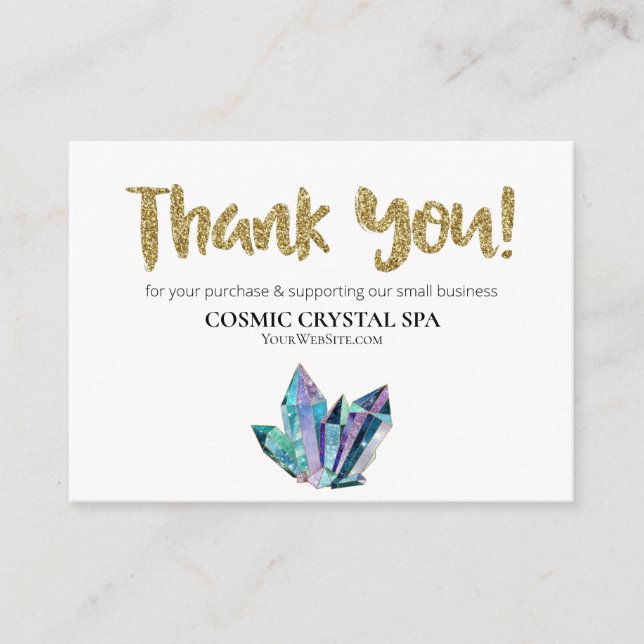 *~* COSMIC CRYSTAL -  Logo THANK YOU QR AP8 Review Enclosure Card (Front)