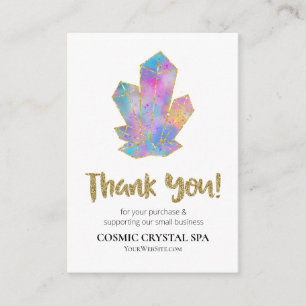 *~* COSMIC CRYSTAL Review THANK YOU LOGO QR AP8 Enclosure Card