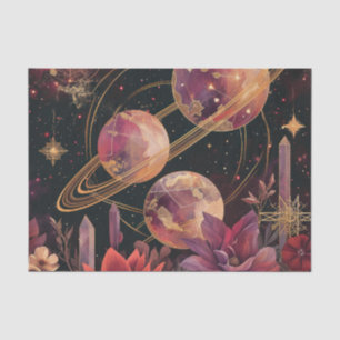 Cosmic Crystal Ringed Planet Fantasy Art (11) Tissue Paper