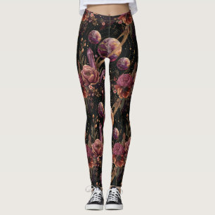 Cosmic Crystal Ringed Planet Fantasy Art (1) Leggings