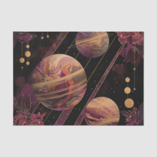 Cosmic Crystal Ringed Planet Fantasy Art (6) Tissue Paper