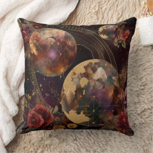 Cosmic Crystal Ringed Planet Fantasy Art (9) Cushion
