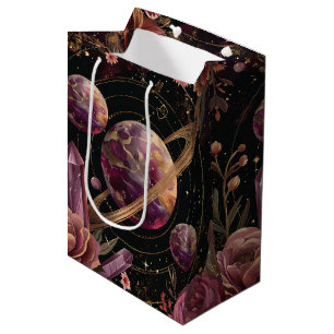Cosmic Crystal Ringed Planet Fantasy Art Medium Gift Bag