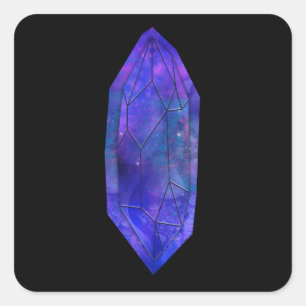 Cosmic Crystal Space Fractal Spiritual Gem Space Square Sticker