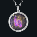 *~* Cosmic Crystals Gold Glitter Star Dust AP40 Silver Plated Necklace<br><div class="desc">(search AP40 for similar items) * Energy Enhanced BOHO PASTEL PURPLE , VIOLET , DEEP MAGENTA CELESTIAL COSMIC UNIVERSE CRYSTALS with GOLD GLITTER STARS and sparkling MAGICAL GOLD STAR DUST. This happy Crystal design is on a night sky dark blue purple and magenta pink watercolor background. One can describe this...</div>