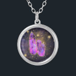 *~* Cosmic Crystals Gold Glitter Star Dust AP40 Silver Plated Necklace<br><div class="desc">(search AP40 for similar items) * Energy Enhanced BOHO PASTEL PURPLE , VIOLET , DEEP MAGENTA CELESTIAL COSMIC UNIVERSE CRYSTALS with GOLD GLITTER STARS and sparkling MAGICAL GOLD STAR DUST. This happy Crystal design is on a night sky dark blue purple and magenta pink watercolor background. One can describe this...</div>