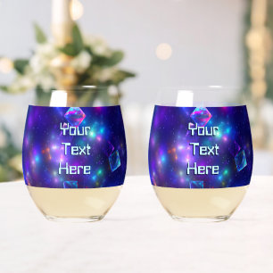 Cosmic Cubes Stemless Wine Glass