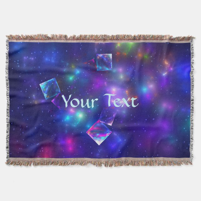 Cosmic Cubes Throw Blanket (Front)